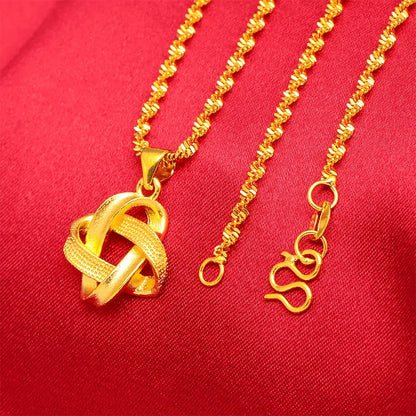 Yellow Gold Plated Geometric Jewelry Set - 2pcs Necklace & Earrings for Women | Elegant Gifts for Her | Fashion Accessories