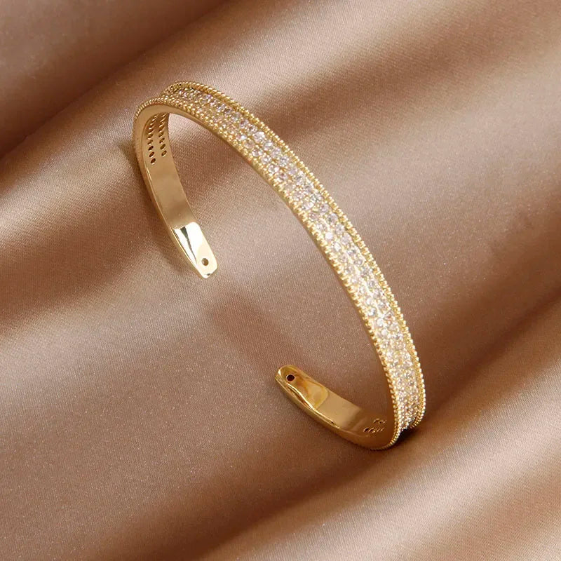 2024 New Knot Crystal Bangles for Women - Fashion Jewelry Open Bracelets Elegant Design