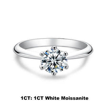 AnuJewel 1ct 2ct 3ct 5ct D Color Moissanite Engagement Ring, 925 Sterling Silver, Gold Plated Solitaire Rings Wholesale