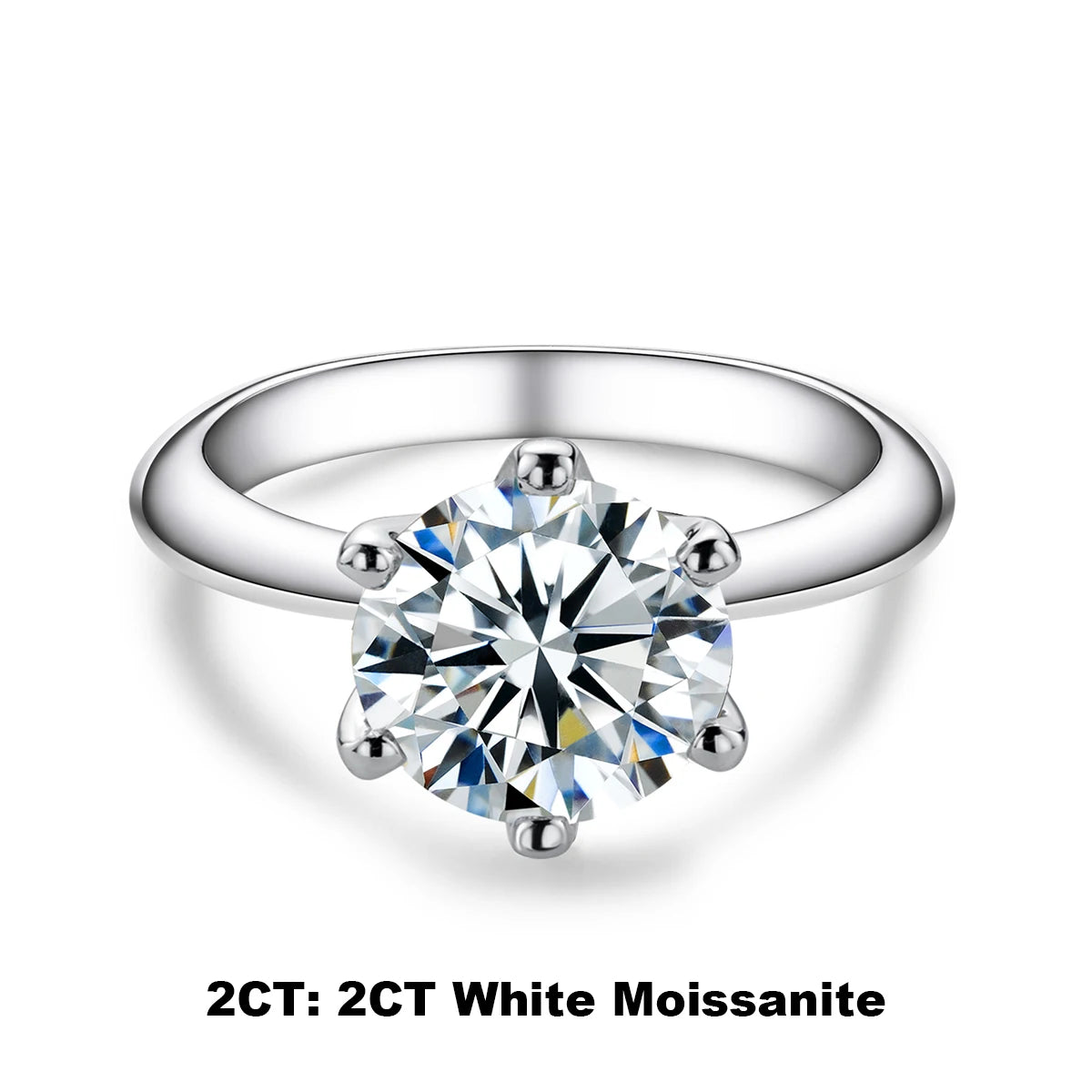 AnuJewel 1ct 2ct 3ct 5ct D Color Moissanite Engagement Ring, 925 Sterling Silver, Gold Plated Solitaire Rings Wholesale