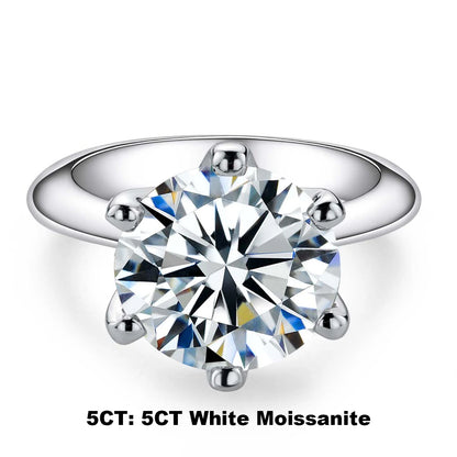 AnuJewel 1ct 2ct 3ct 5ct D Color Moissanite Engagement Ring, 925 Sterling Silver, Gold Plated Solitaire Rings Wholesale